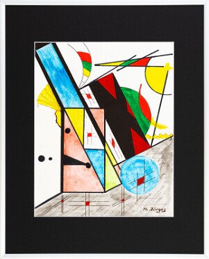 Abstrakt-Bauhaus Stil 22 Acrylfarbe auf Papier Original im Alurahmen 50 x 40 cm / 250,- € Als Kunstdruck erhältlich: DIN A4 im Passepartout 40 x 30 cm, 55,- €