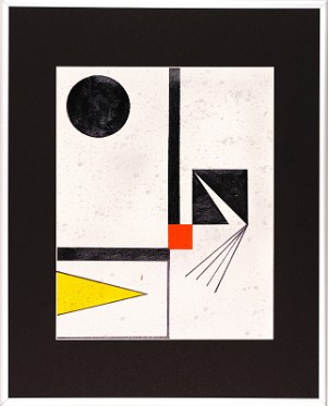 Abstrakt-Bauhaus Stil 09 Acrylfarbe auf Papier Original im Alurahmen 50 x 40 cm / 250,- € Als Kunstdruck erhältlich: DIN A4 im Passepartout 40 x 30 cm, 55,- €
