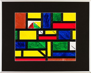 Abstrakt-Bauhaus Stil 19 Acrylfarbe auf Papier Original im Alurahmen 50 x 40 cm / 250,- € Als Kunstdruck erhältlich: DIN A4 im Passepartout 40 x 30 cm, 55,- €