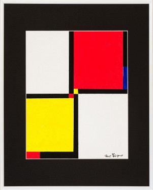 Abstrakt-Bauhaus Stil 20 Acrylfarbe auf Papier Original im Alurahmen 50 x 40 cm / 250,- € Als Kunstdruck erhältlich: DIN A4 im Passepartout 40 x 30 cm, 55,- €
