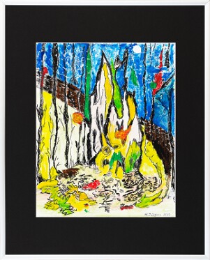 Abstrakt-Expressiv 15 Acrylfarbe auf Papier Original im Alurahmen 50 x 40 cm / 250,- € Als Kunstdruck erhältlich: DIN A4 im Passepartout 40 x 30 cm, 55,- €