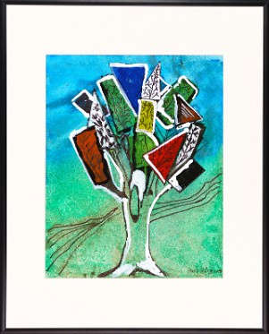 Abstrakt-Expressiv 07 Acrylfarbe auf Papier Original im Alurahmen 50 x 40 cm / Verkauft! Als Kunstdruck erhältlich: DIN A4 im Passepartout 40 x 30 cm, 55,- €