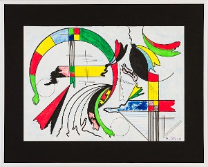 Abstrakt-Expressiv 09 Acrylfarbe auf Papier Original im Alurahmen 50 x 40 cm / 250,- € Als Kunstdruck erhältlich: DIN A4 im Passepartout 40 x 30 cm, 55,- €