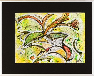 Abstrakt-Expressiv 11 Acrylfarbe auf Papier Original im Alurahmen 50 x 40 cm / 250,- € Als Kunstdruck erhältlich: DIN A4 im Passepartout 40 x 30 cm, 55,- €